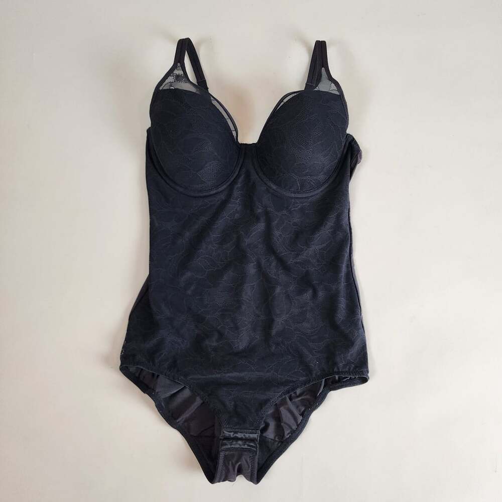 Bali Firm Control Ultra Light Briefer Bodysuit 34B Black Shapewear DF6552